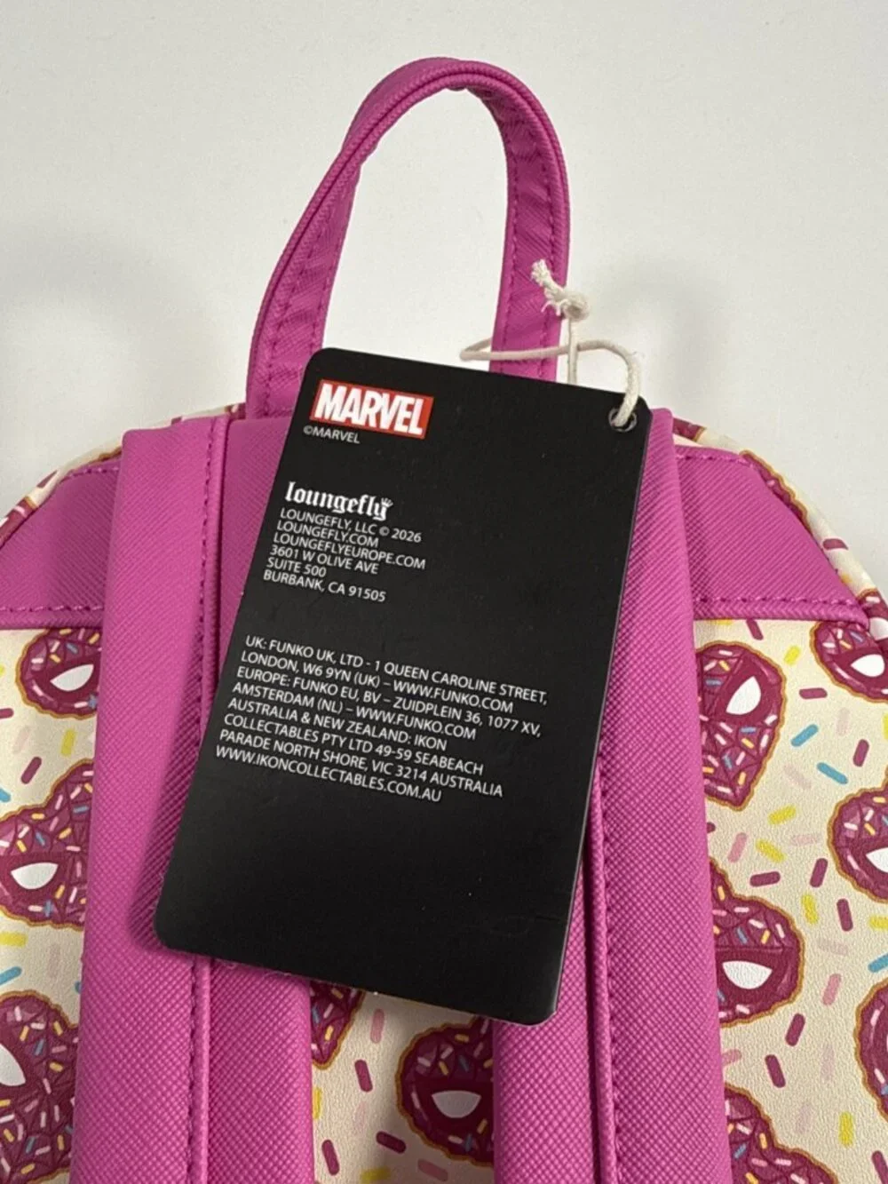 Loungefly Marvel Spider-Man Sprinkle Donut Mask Mini Backpack -NWT